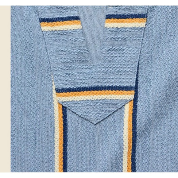 Faherty Blue Striped Hoodie Long Sleeve Pullover Sweatshirt Surf Style Casual XS - Picture 3 of 5